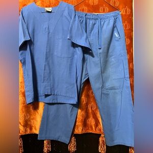 Blue set of large size scrubs